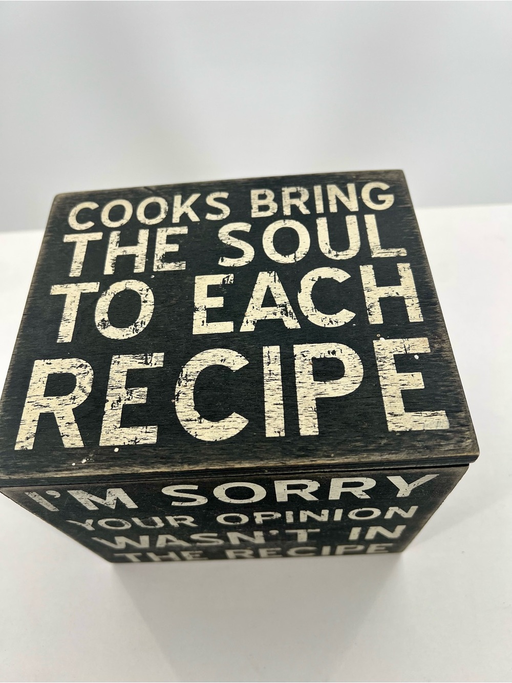 Rustic Black Kitchen Recipe Box Subway - 'Cooks Bring The Soul To Each Recipe'